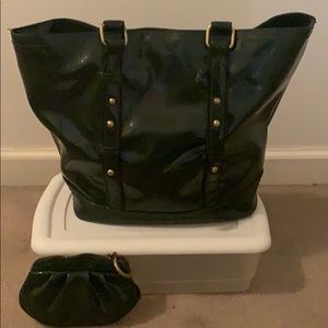Gap dark green bag with wallet.